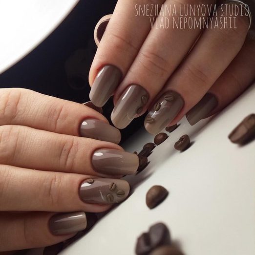 chocolate nails coffee bean gel moda mir.ru