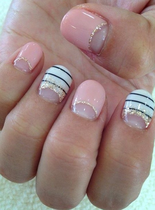 25 Magnificent Half-Moon Nail Designs - Wild About Beauty