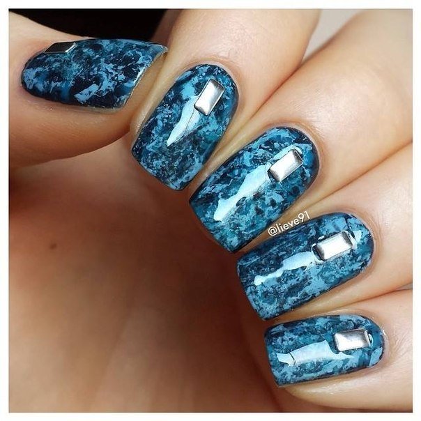 marble nails blue marble bestmanikyur.ru 315