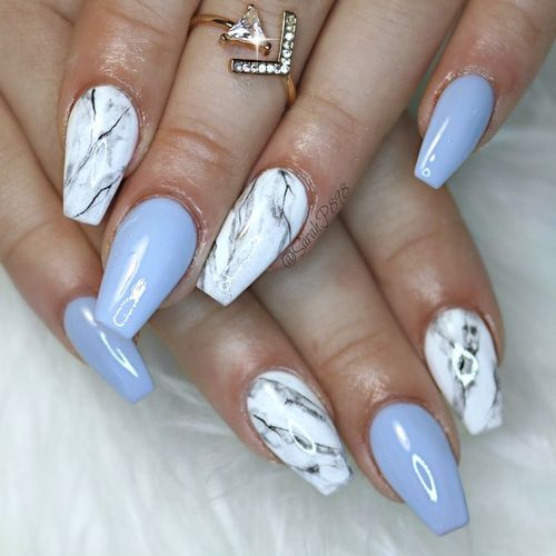 marble nails blue marble weheartit 288534866
