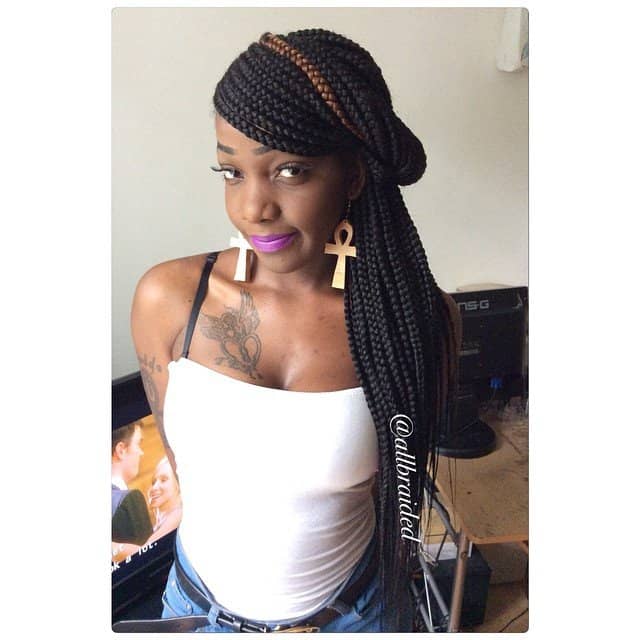 side twist elegant box braids