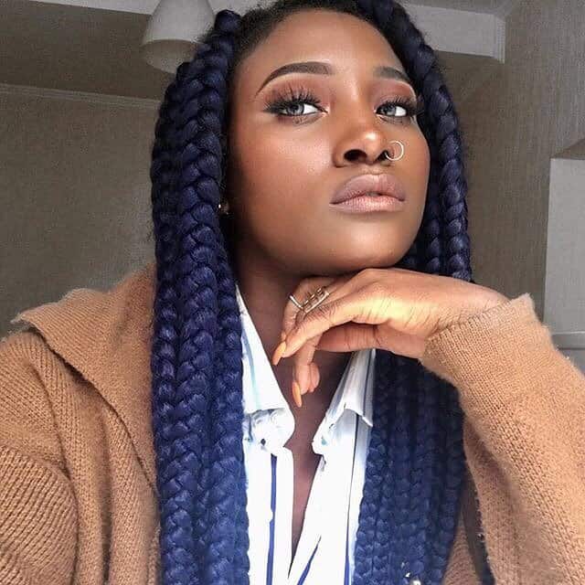 blue ombre box braids