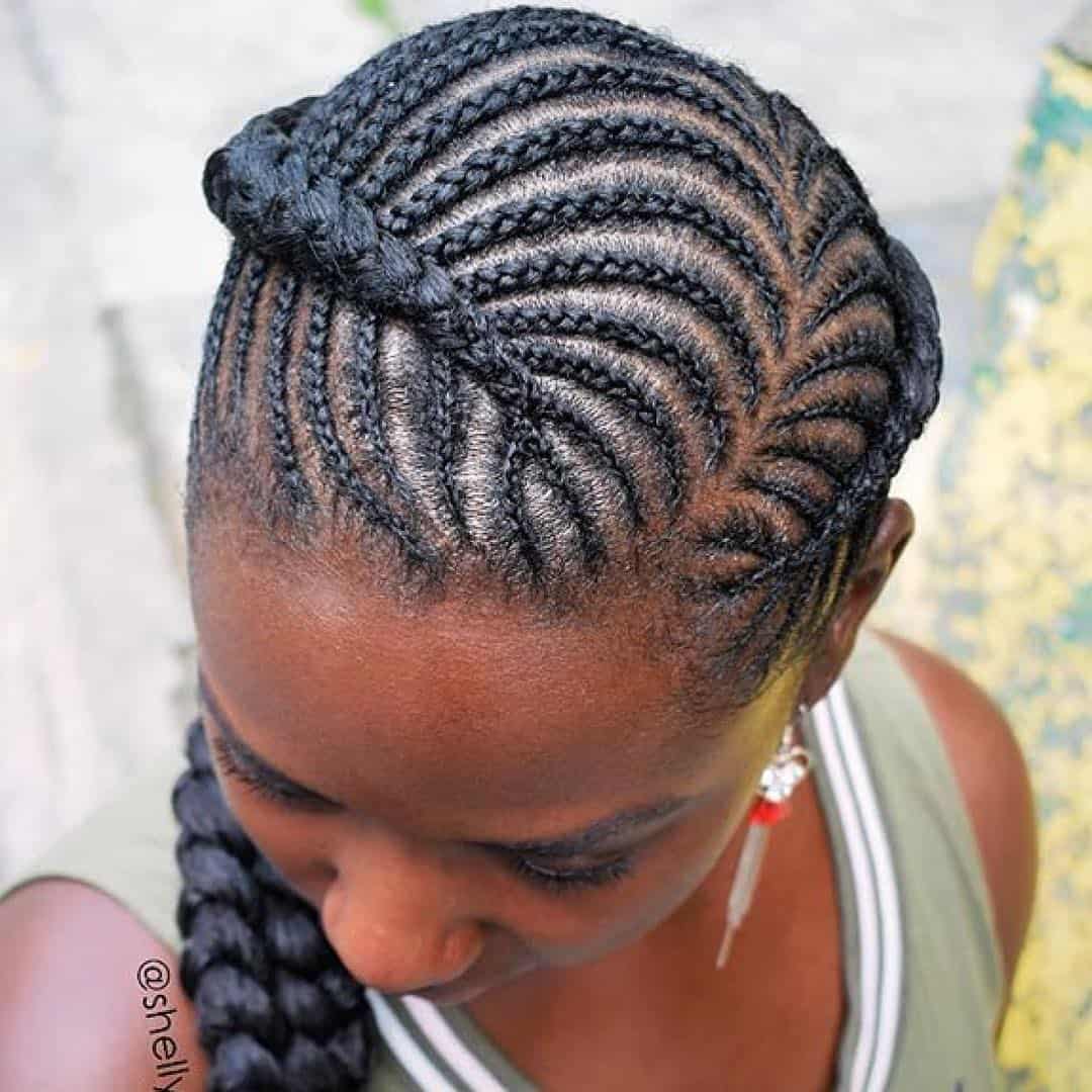 micro cornrows with big box bradis