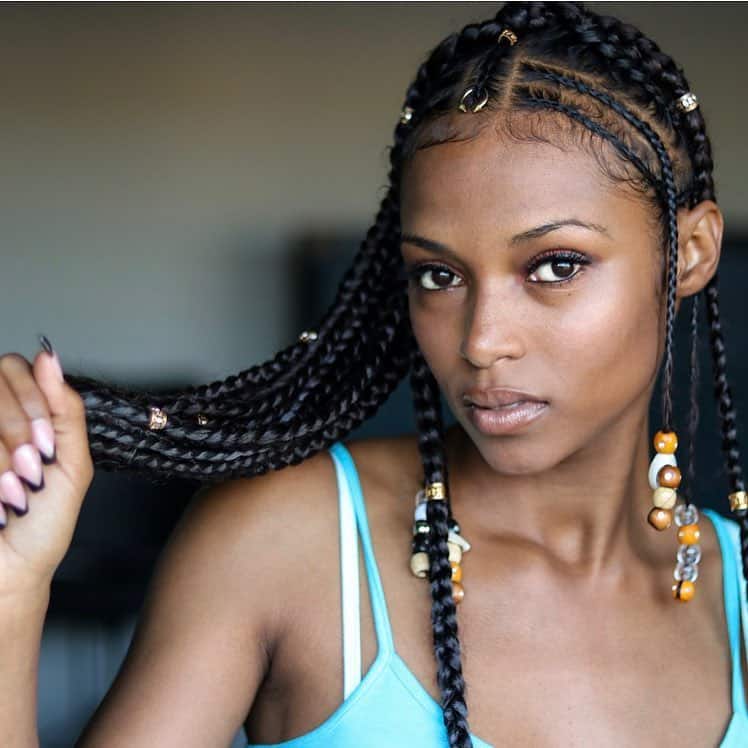 loose beaded fulani braids