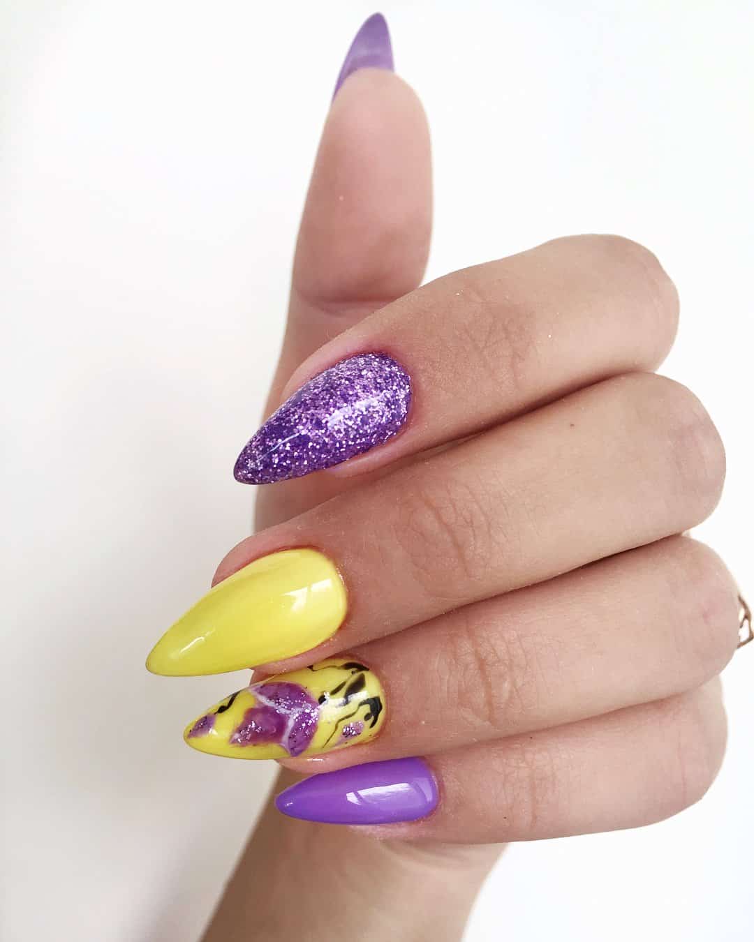 purple and yellow