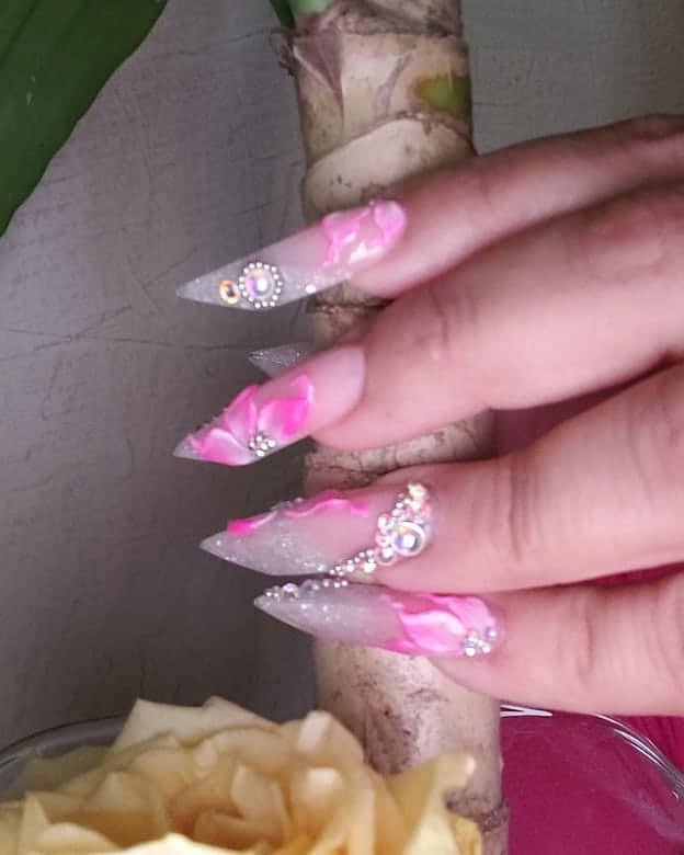 acrylic pink flower rhinest