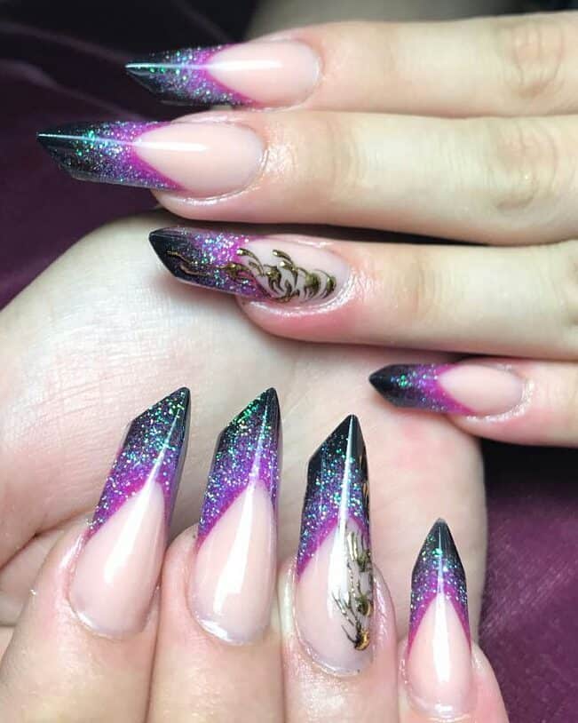 galaxy tiped nails