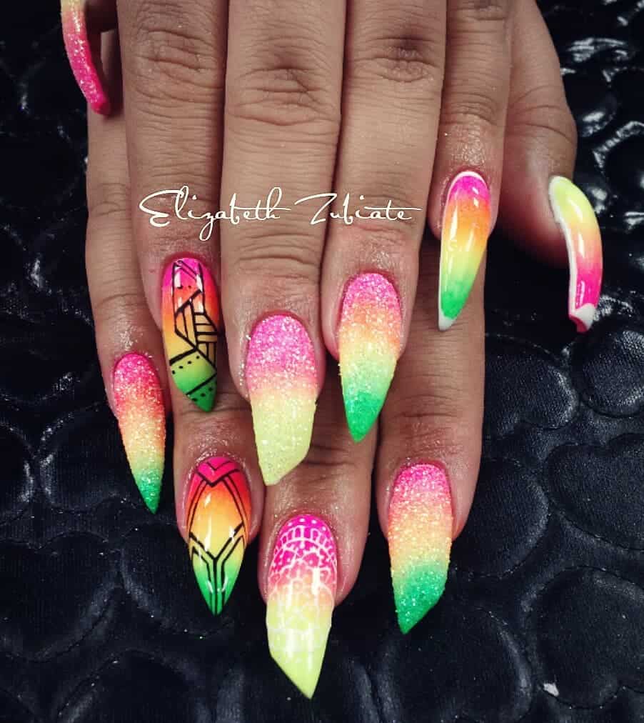 summer rave nails