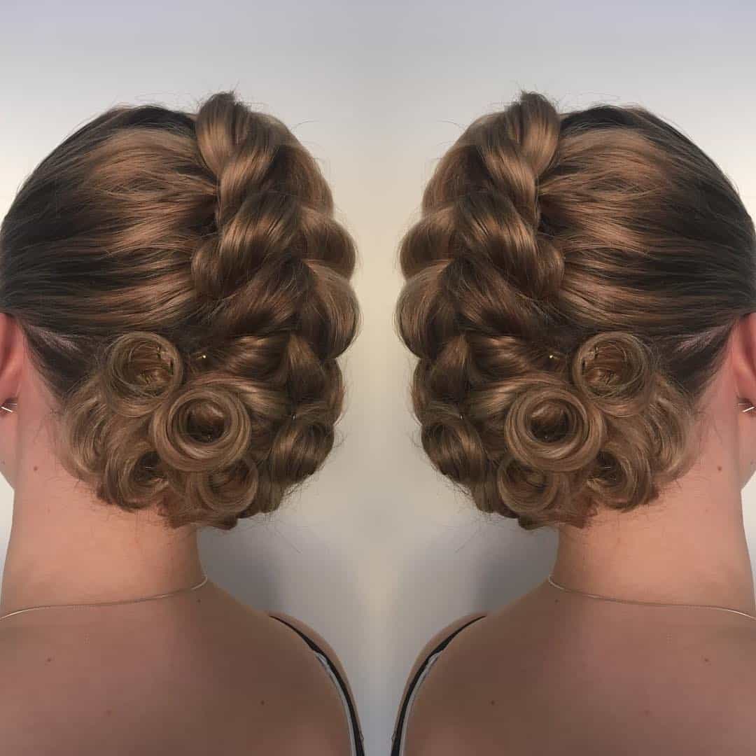 pul through with curls updo