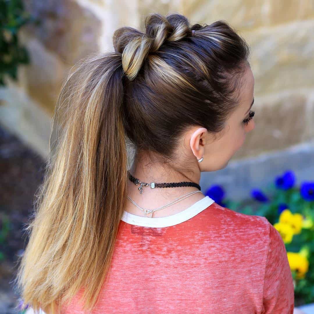 half faux hawk pony