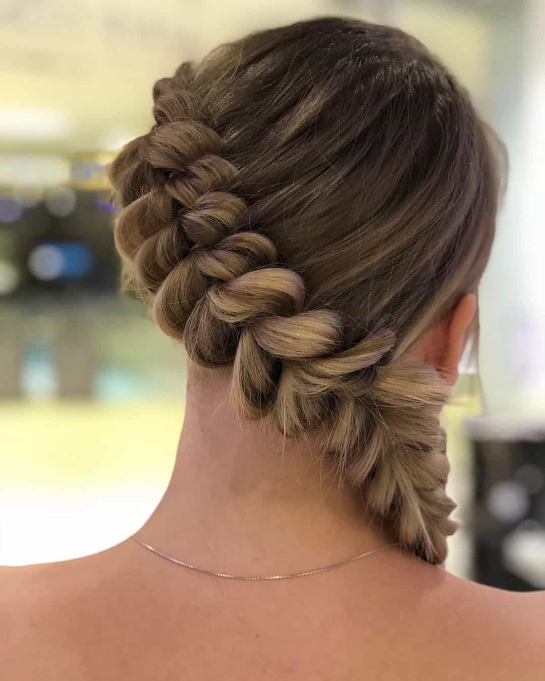 side back updo braids