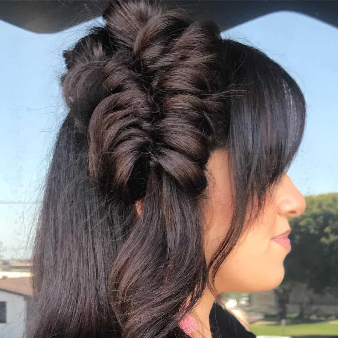 side jumbo messy braids