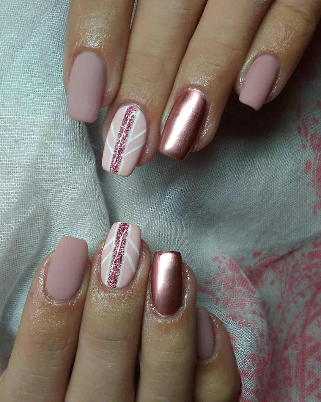 Rose Gold Nails 30 Ideas From High Shine To Roses In Literal Gold