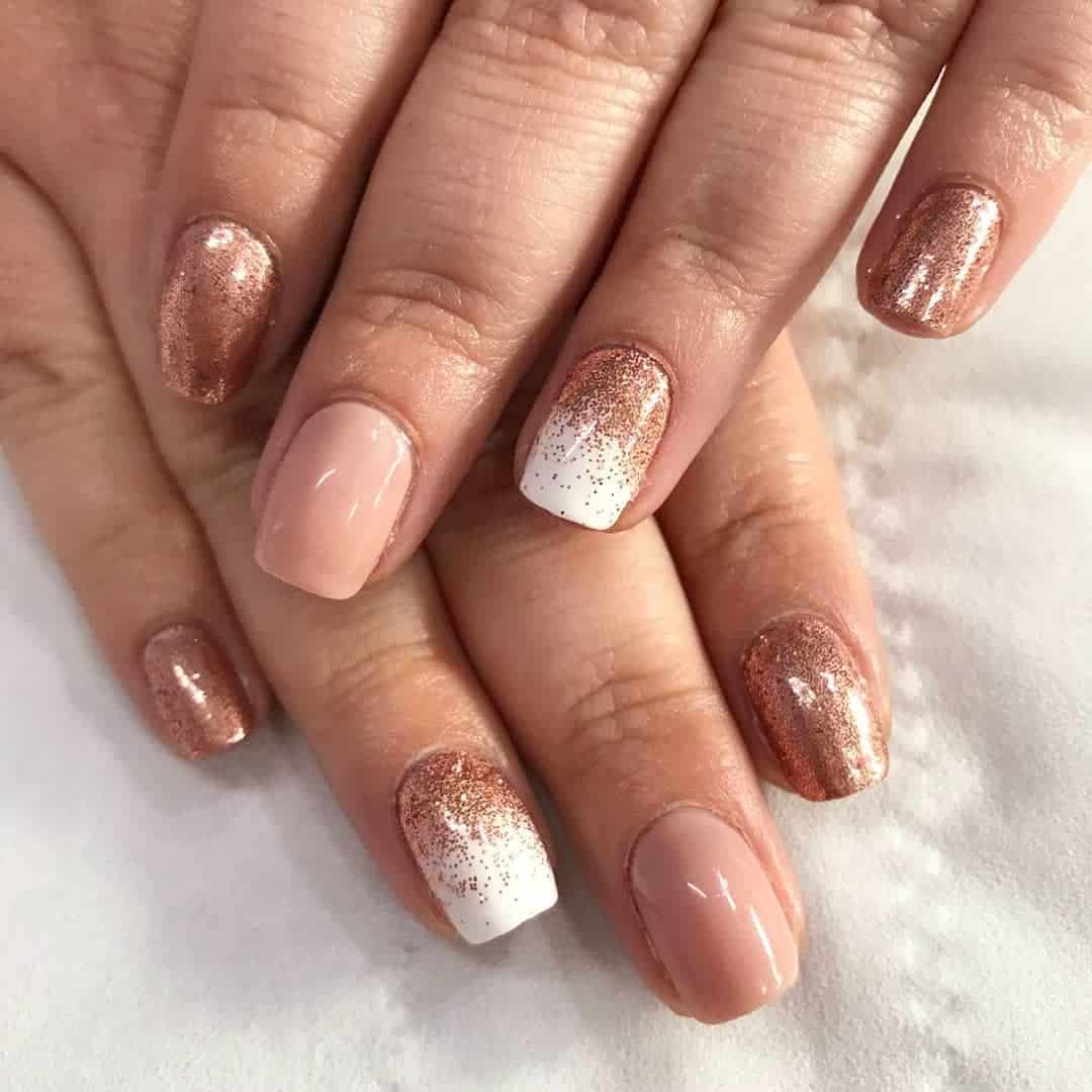 rose gold with white and glutter