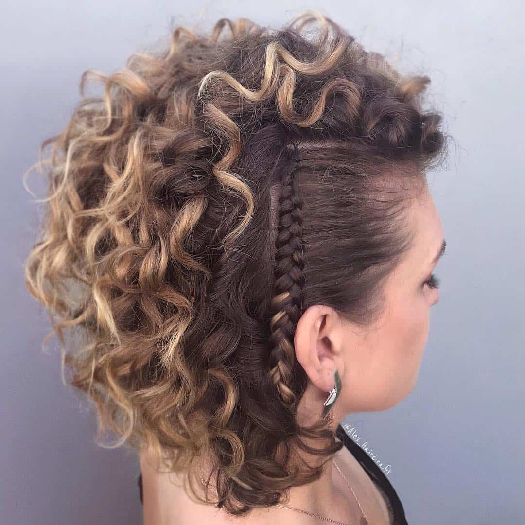 short curly vertical braid