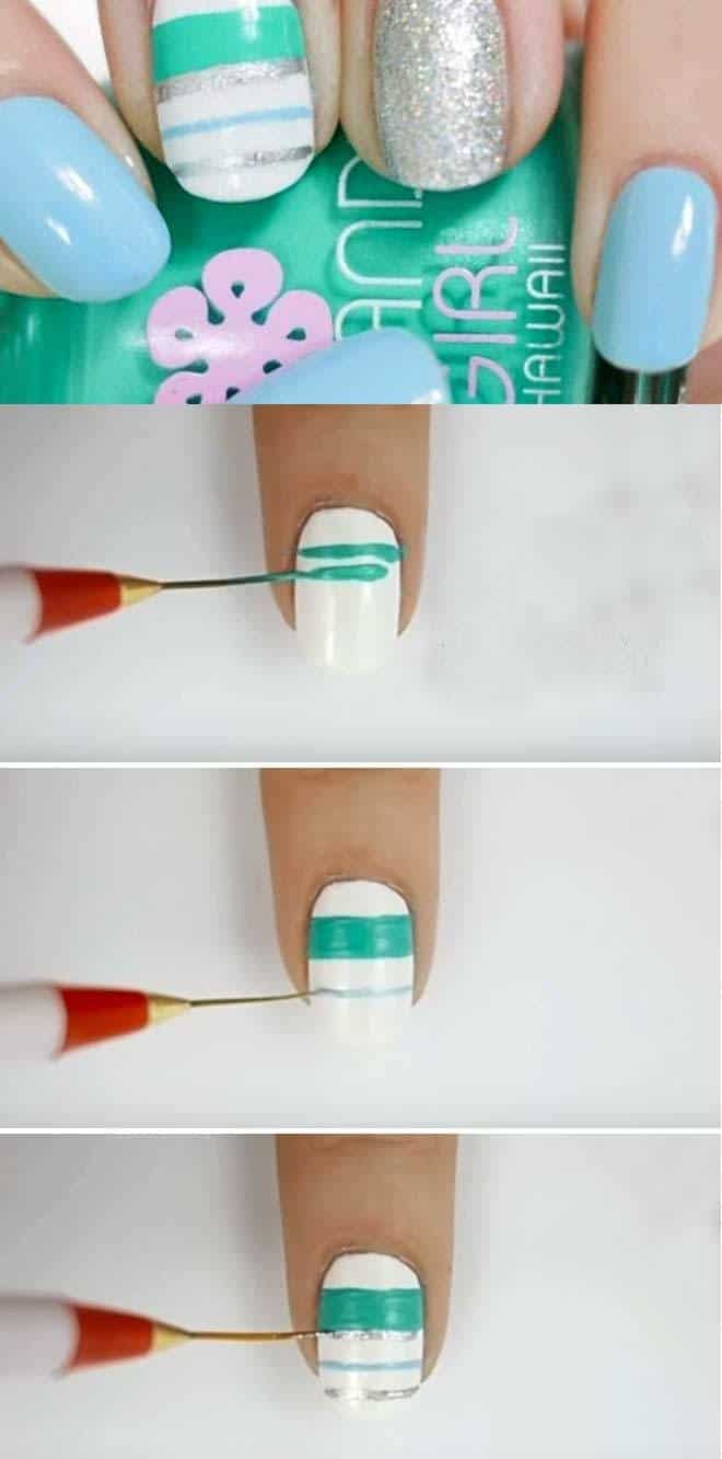 16 Neat Tutorials For Stunning Striped Nails