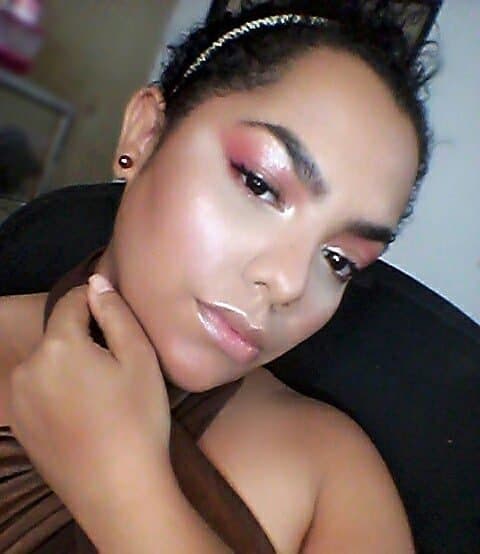 peach pink look