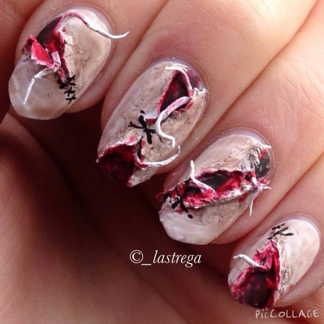 Halloween nails opened wound BYwV0GnhgYX