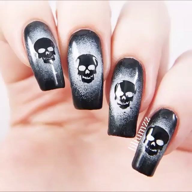 Halloween nails skull nail decal h BMPrDiUAkz