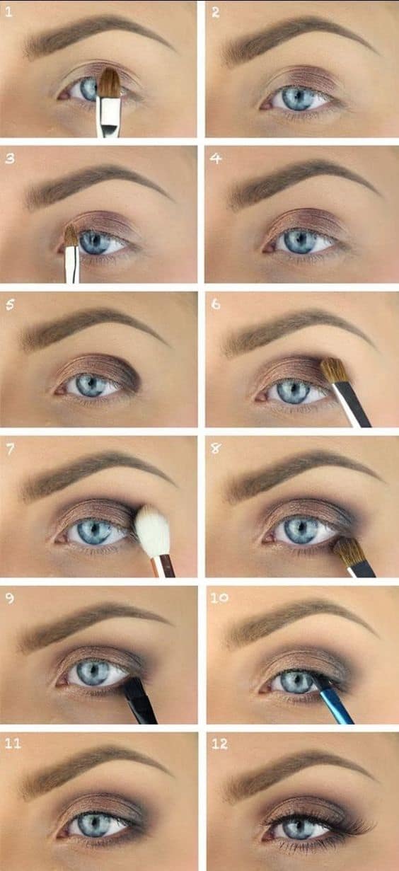 brown makeup for blue eyes