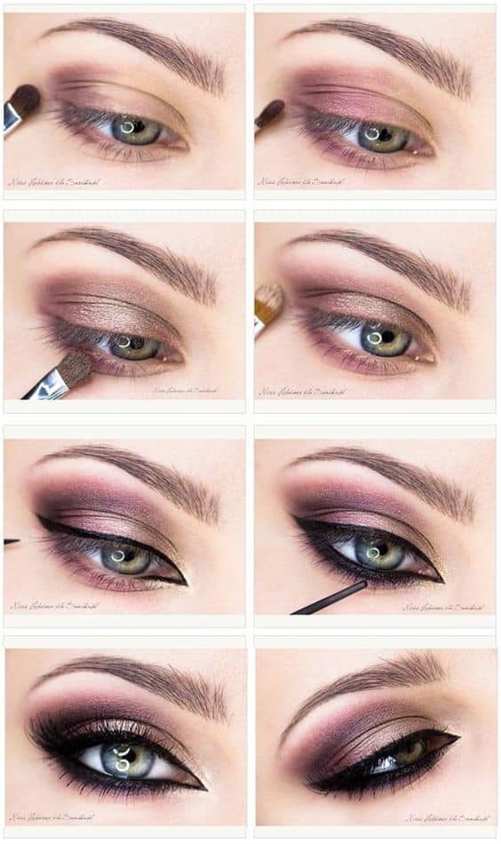 Brown Smoky Eye with Thick Eyeliner