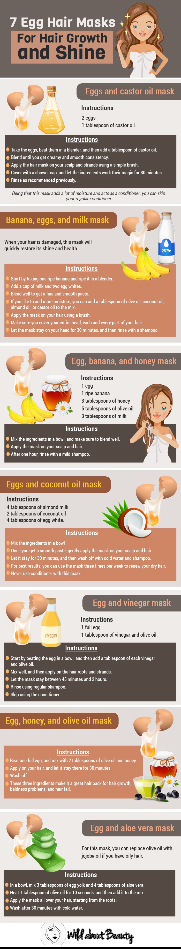 Egg hair masks