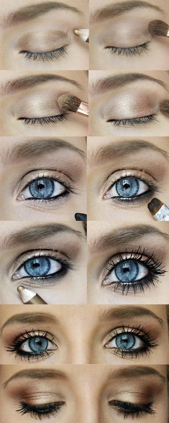 gold bronze smokey eye makeup
