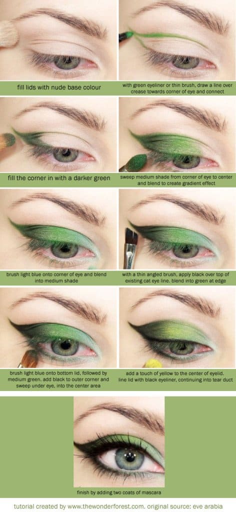 green eye shadow tutorial