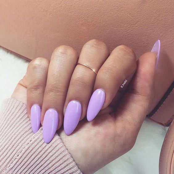 Lavender almond nails