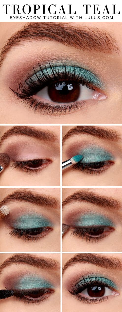 tropical teal eyeshadow tutorial