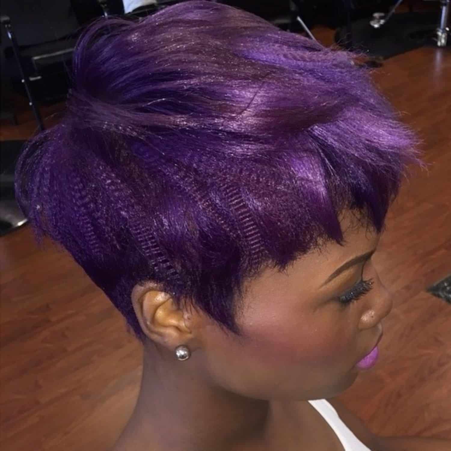 short purple hairstyle