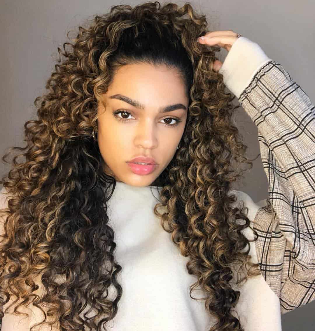 Natural Curls With Sunny Blonde Highlights
