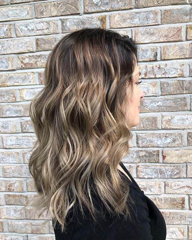 Brown With Sandy Blonde Highlight Balayage