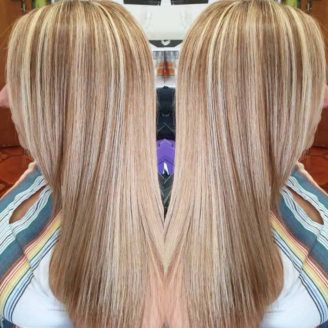 Smooth Straight Blonde With Distinct Caramel Highlights