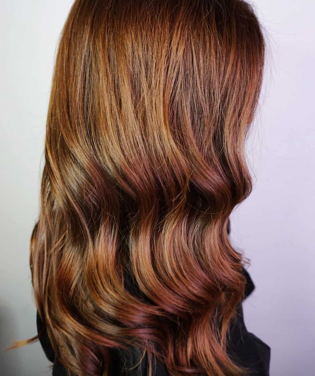Caramel Highlights With Reddish Touches