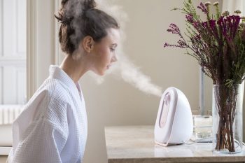 Girl facial steaming