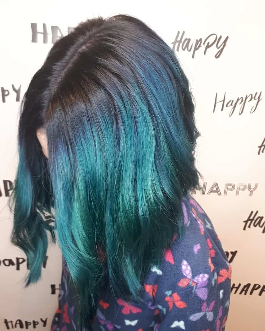 Peacock Melt Long Inverted Bob