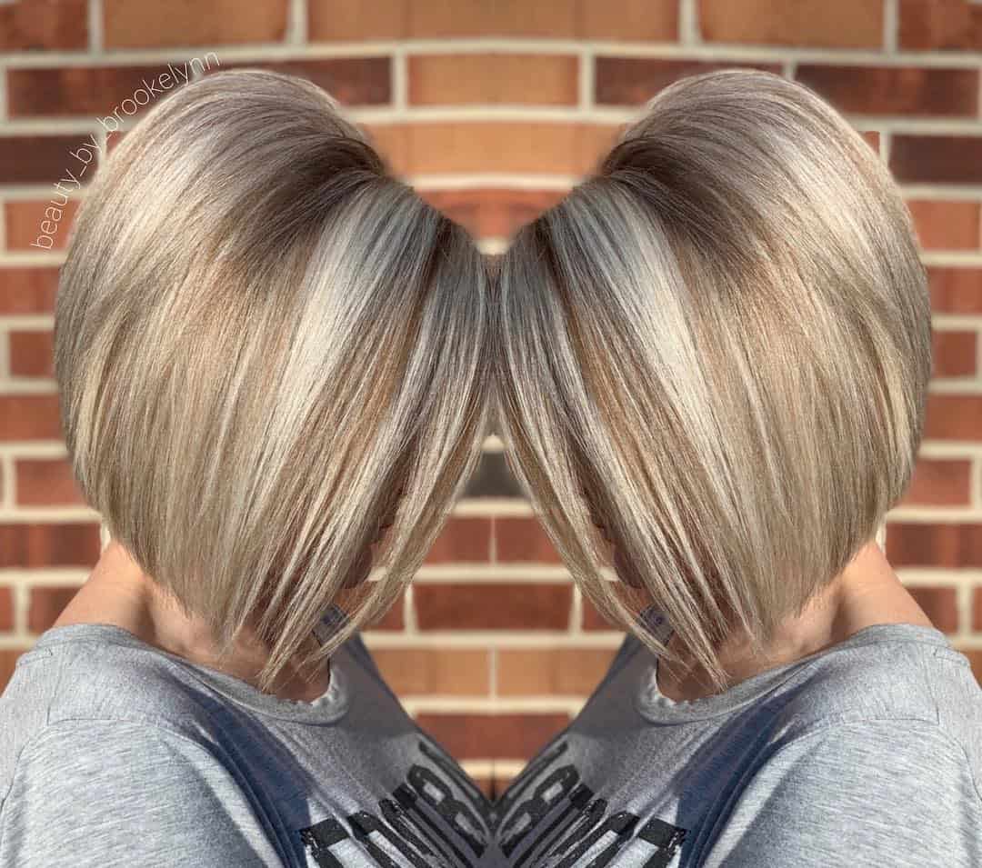 Short Angled Bob With Blonde Highlights Jelitaf 