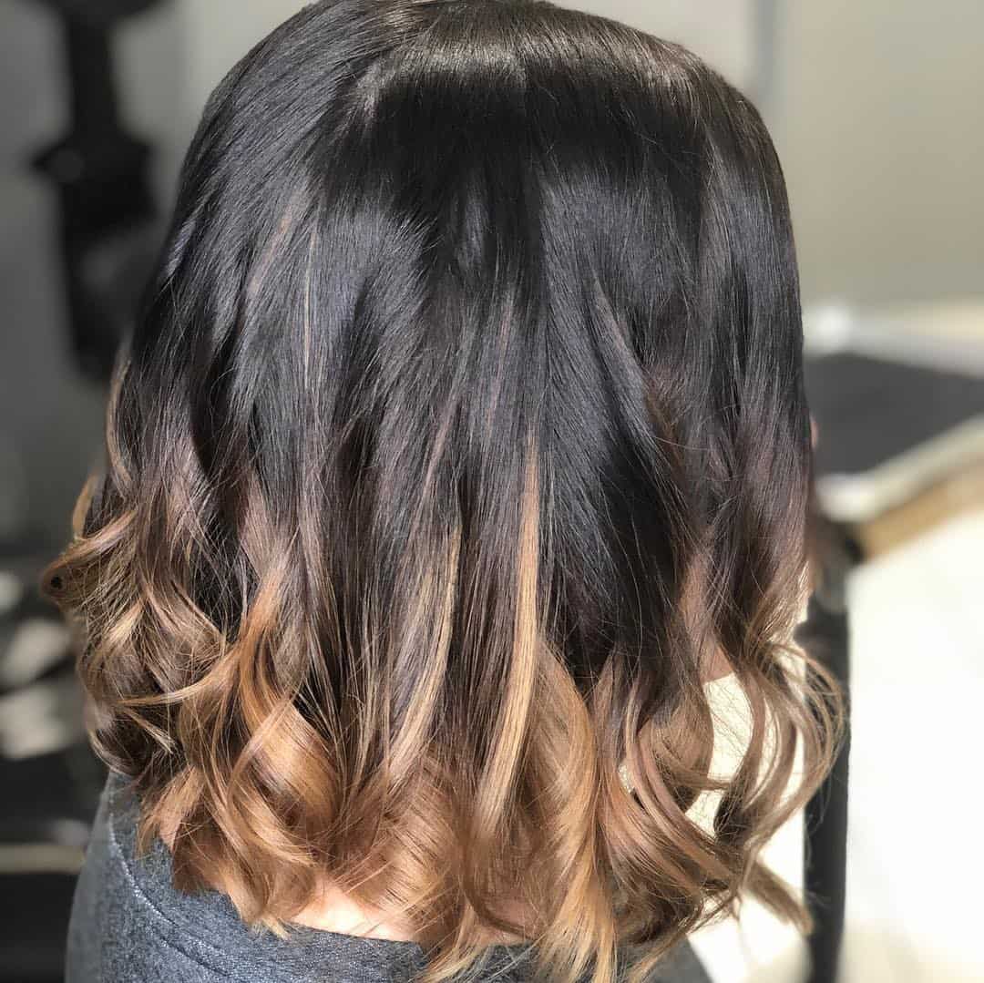 Longer Curled Inverted Bob In Dark Blond Color Melt