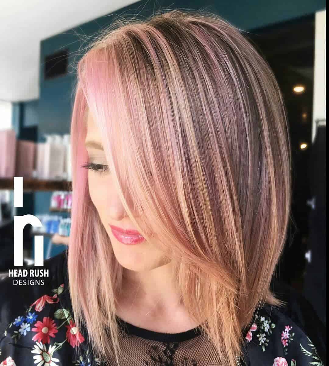 Rose Gold Straight Inverted Lob
