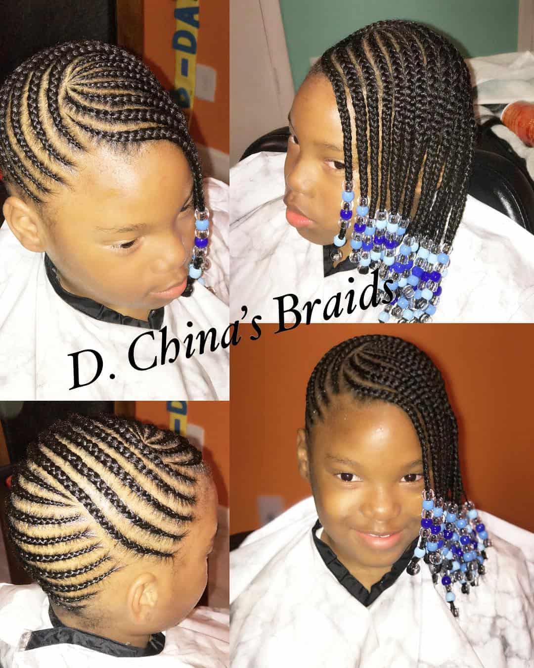 micro cornrow on shoulder lenght