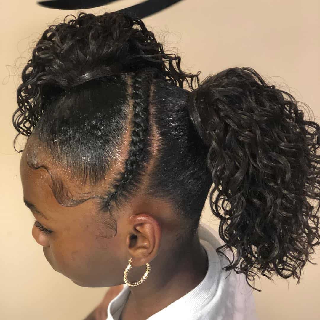 single braids on curly hair