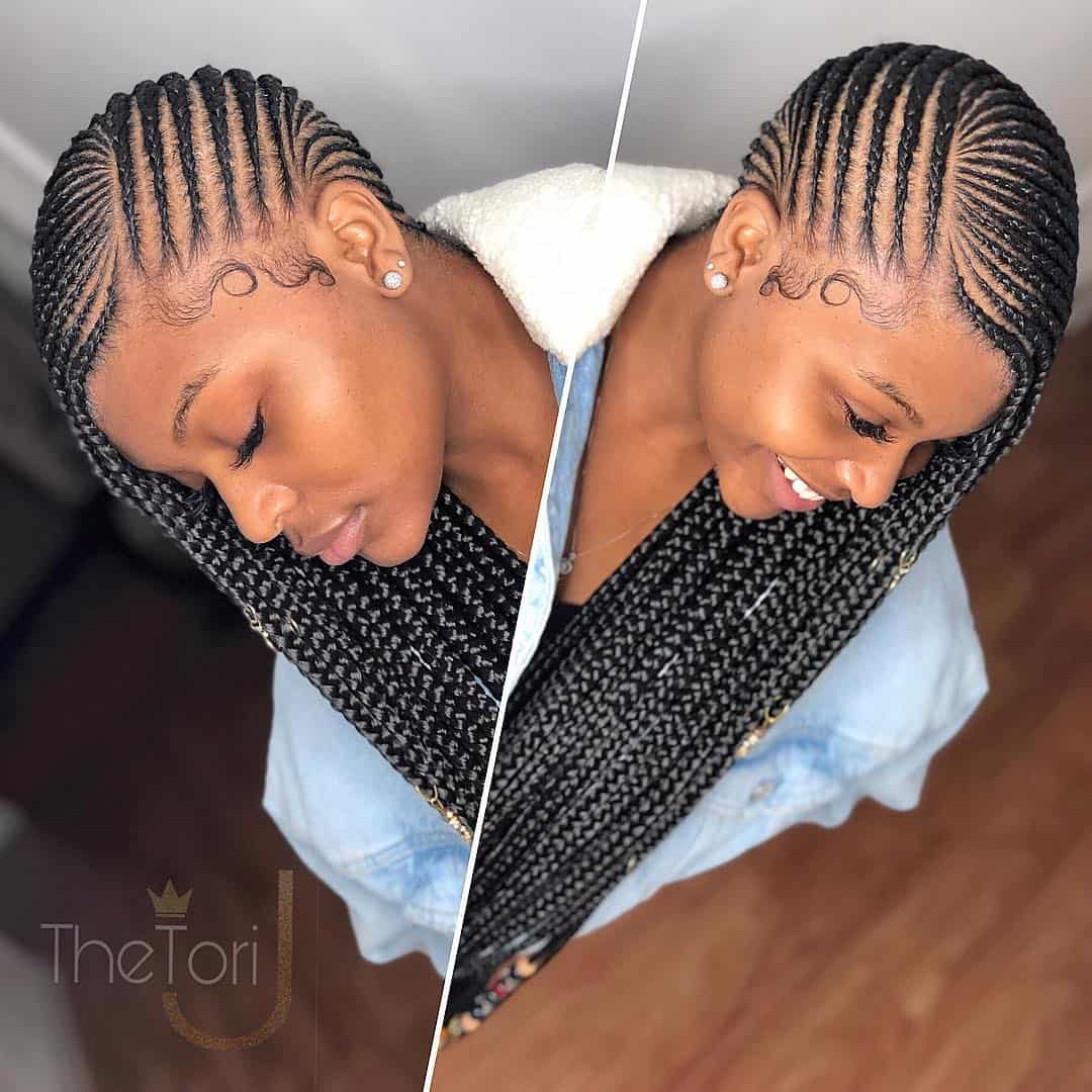 small horizontal braids