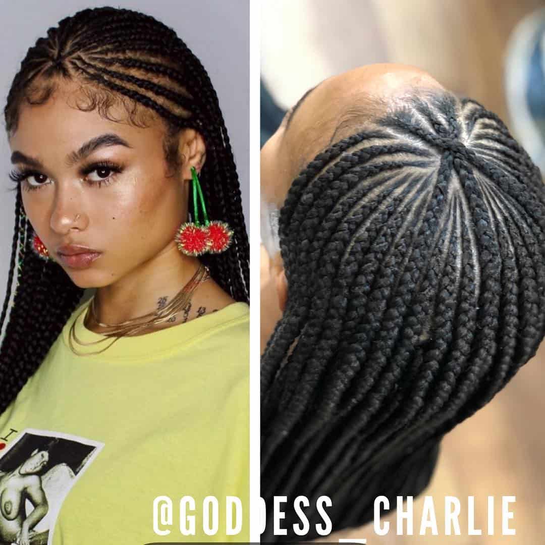 criss-corss up front goddess braids