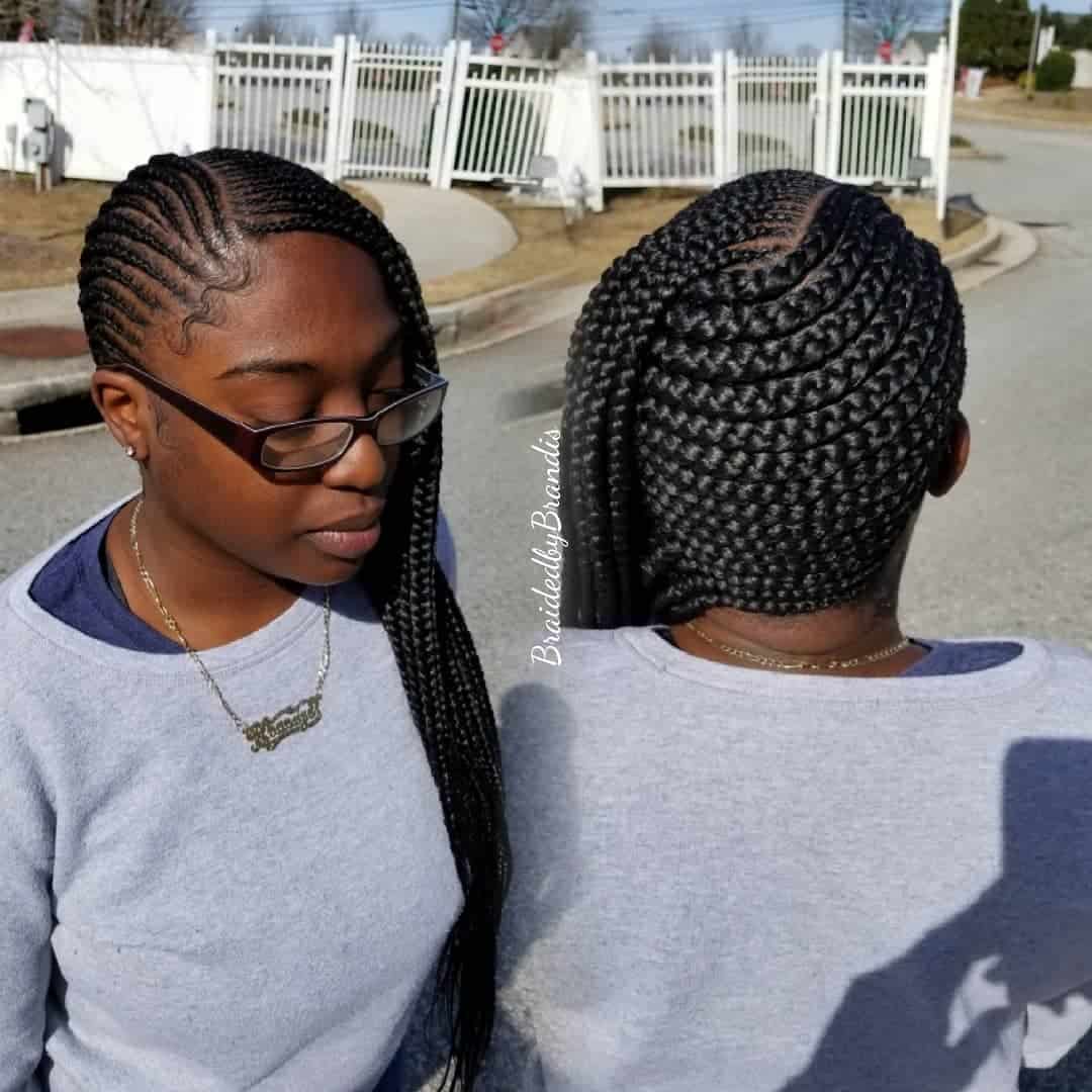 small to large side cornrows