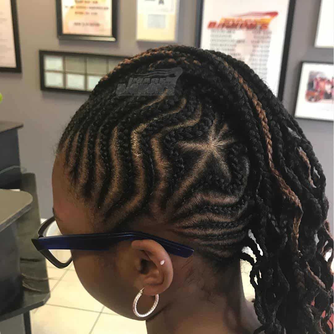 swirly star separated braids