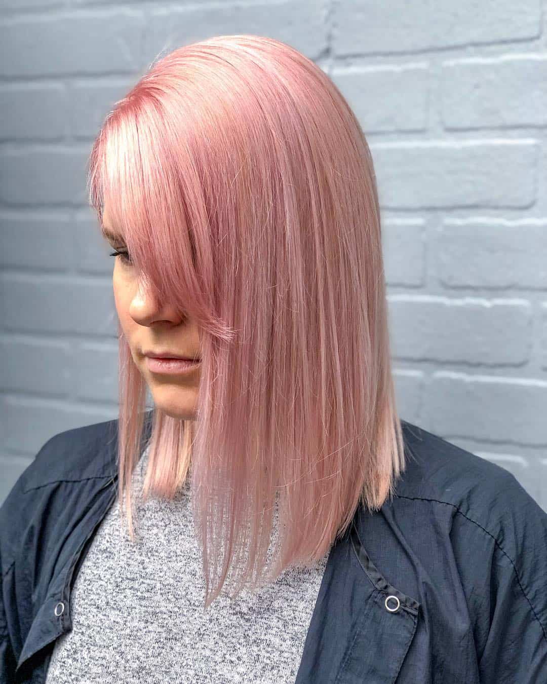 rose gold straight lob