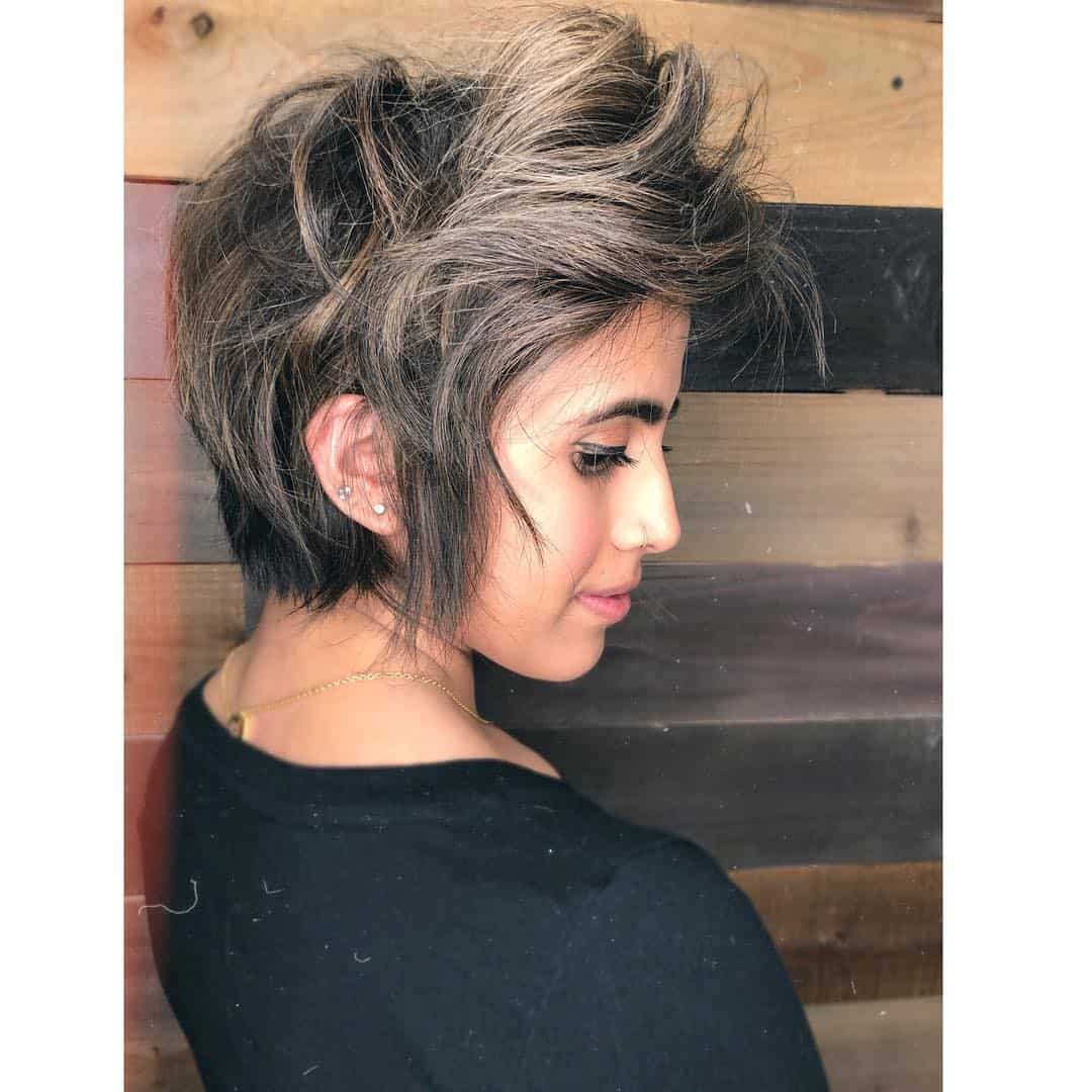 Long Textured Pixie With Highlights