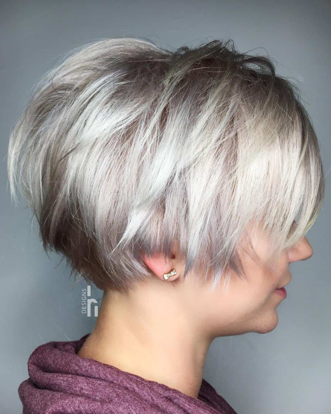 Platinum Ash Shaggy Pixie