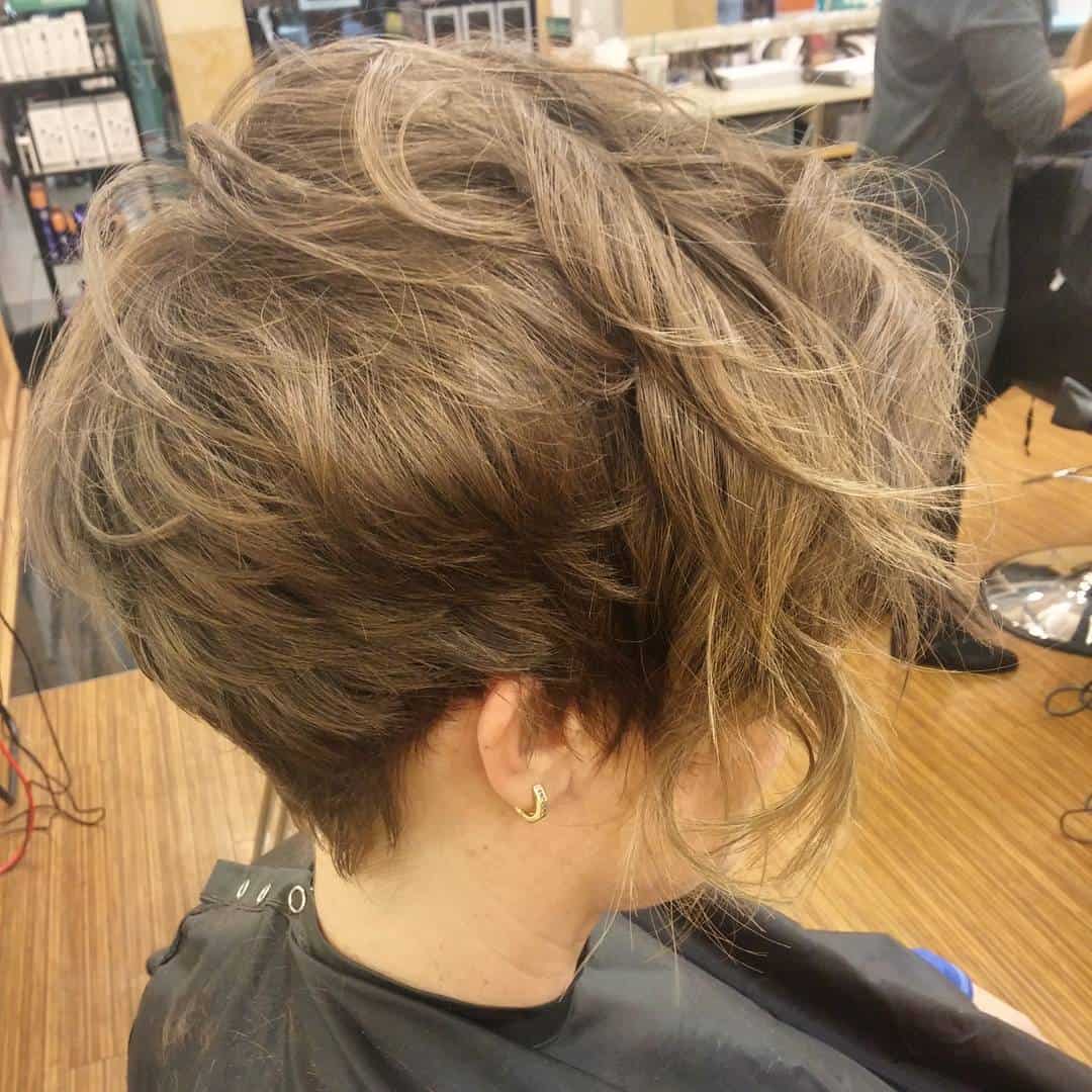 Auburn Wavy Pixie With Twisted Long Bangs